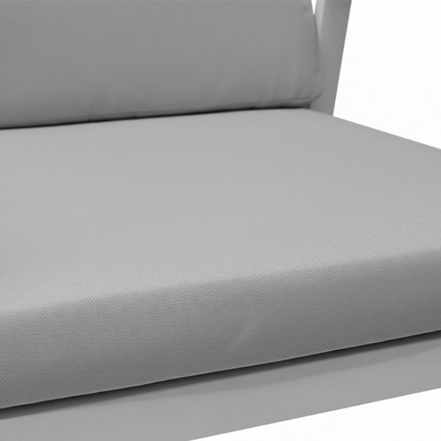 Chaise de salle à manger en aluminium avec accoudoirs en WPC pour extérieur avec coussin - 11D27J