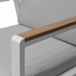 Chaise de salle à manger en aluminium avec accoudoirs en WPC pour extérieur avec coussin - 11D27J