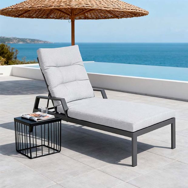 Fauteuil inclinable réglable à lattes en aluminium - 11D14C
