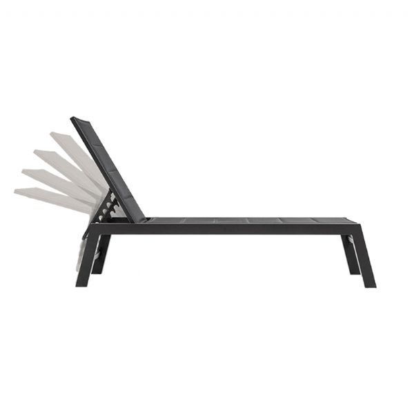 Fauteuil inclinable réglable Textilène en aluminium avec intérieur en coton - 11D14D