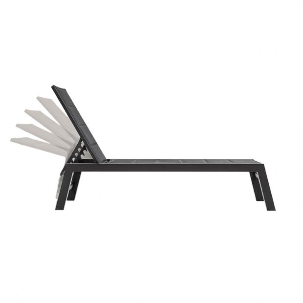 Fauteuil inclinable réglable Textilène en aluminium avec intérieur en coton - 11D14D