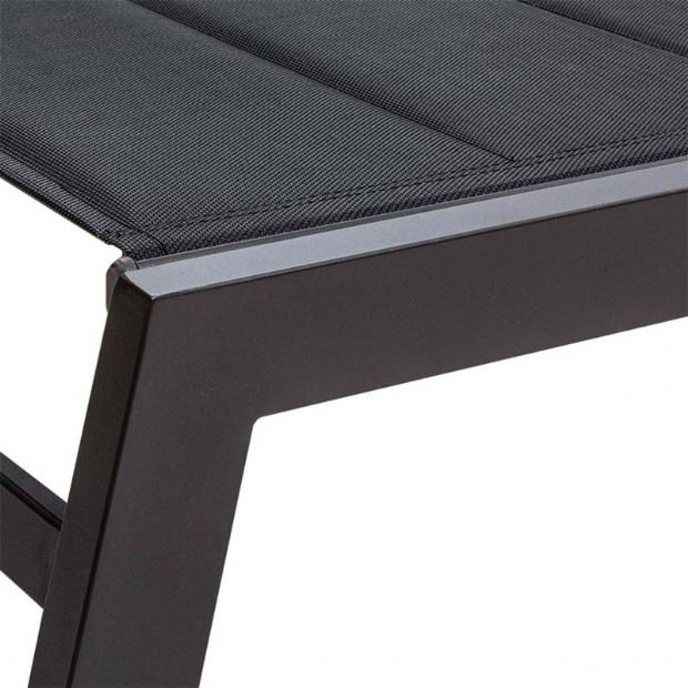 Fauteuil inclinable réglable Textilène en aluminium avec intérieur en coton - 11D14D