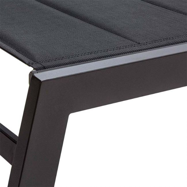Fauteuil inclinable réglable Textilène en aluminium avec intérieur en coton - 11D14D