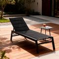 Fauteuil inclinable réglable Textilène en aluminium avec intérieur en coton - 11D14D