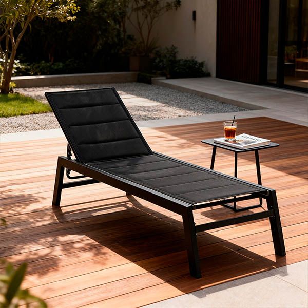 Fauteuil inclinable réglable Textilène en aluminium avec intérieur en coton - 11D14D