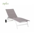 Fauteuil réglable en aluminium et textilène avec roulettes - 11D14E