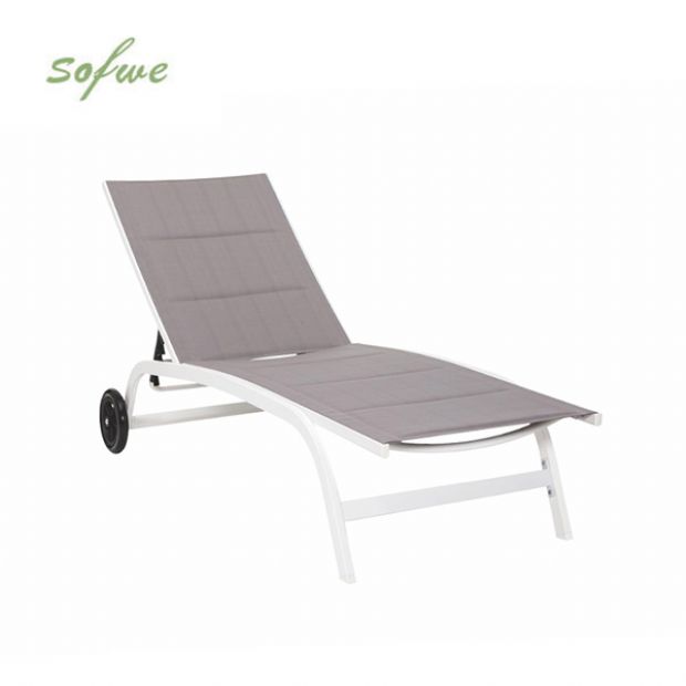 Fauteuil réglable en aluminium et textilène avec roulettes - 11D14E