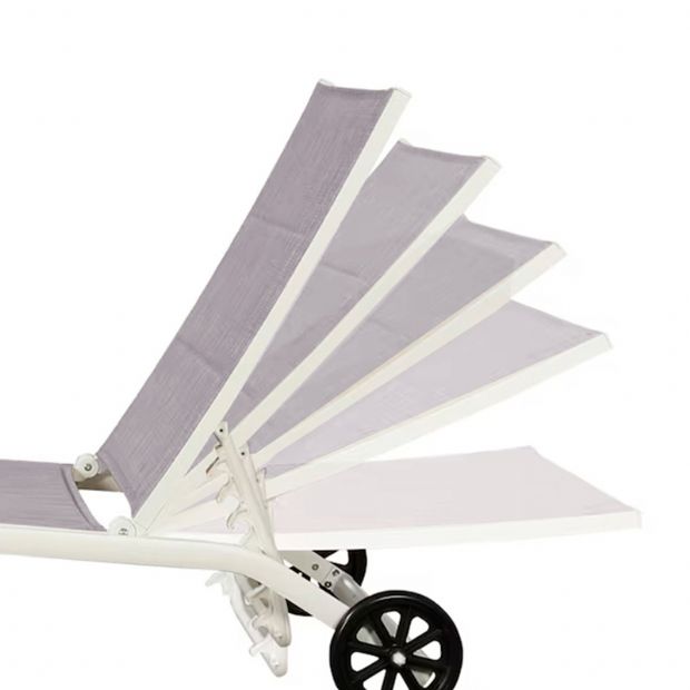 Fauteuil réglable en aluminium et textilène avec roulettes - 11D14E