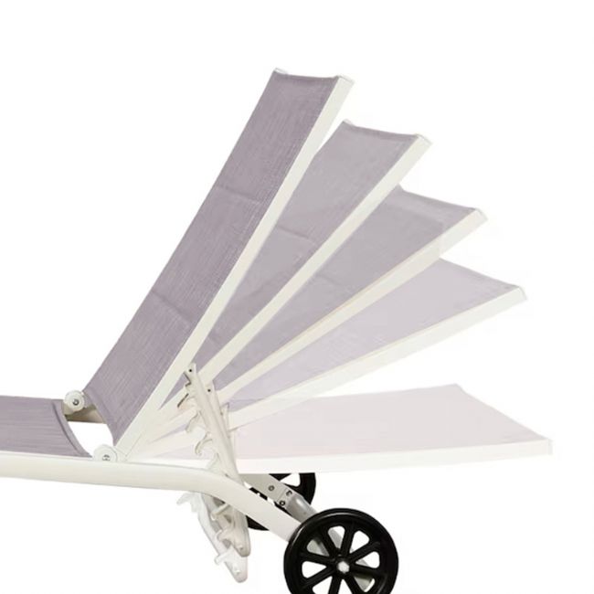 Fauteuil réglable en aluminium et textilène avec roulettes - 11D14E