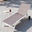 Fauteuil réglable en aluminium et textilène avec roulettes - 11D14E