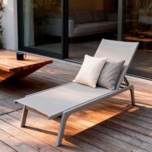 Fauteuil réglable en aluminium et textilène - 11D14F