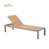 Fauteuil réglable en aluminium, plastique et bois avec roulettes - 11D14G