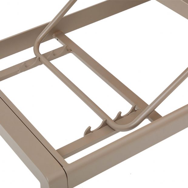 Fauteuil réglable en aluminium, plastique et bois avec roulettes - 11D14G
