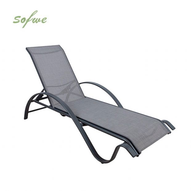 Fauteuil inclinable réglable en aluminium avec accoudoirs en forme de S - 11D14I