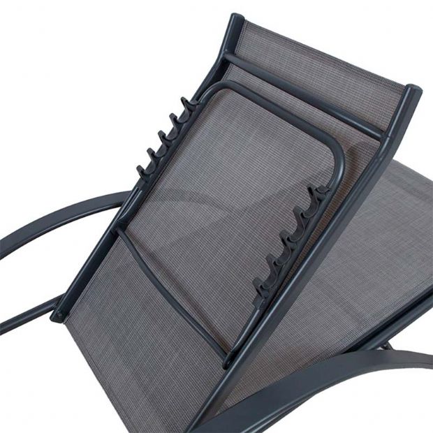 Fauteuil inclinable réglable en aluminium avec accoudoirs en forme de S - 11D14I