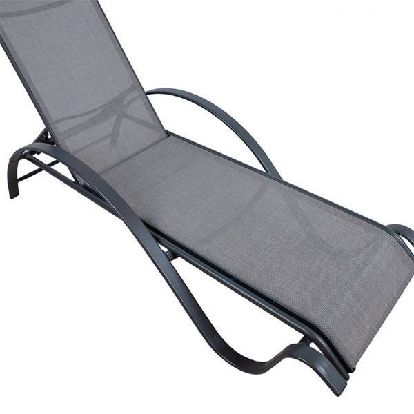 Fauteuil inclinable réglable en aluminium avec accoudoirs en forme de S - 11D14I