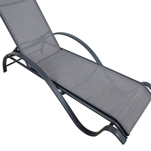 Fauteuil inclinable réglable en aluminium avec accoudoirs en forme de S - 11D14I