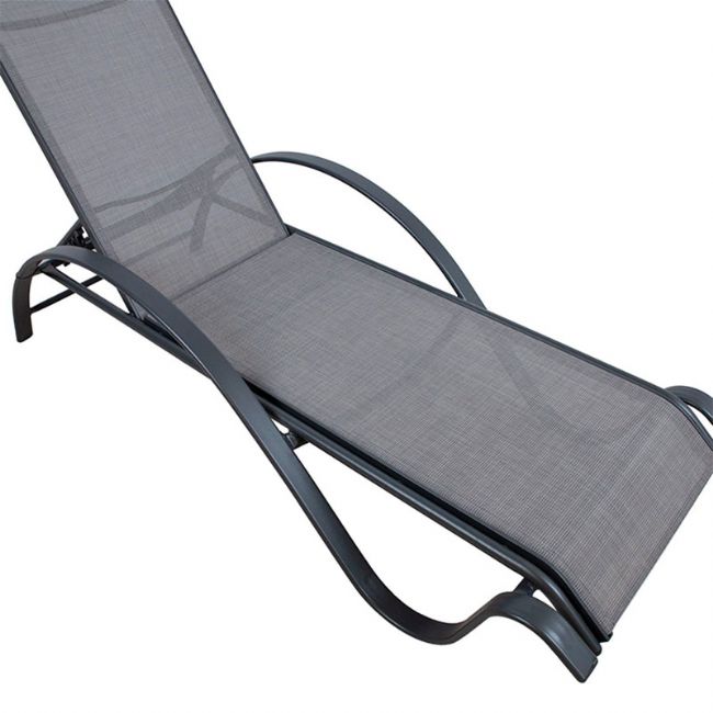 Fauteuil inclinable réglable en aluminium avec accoudoirs en forme de S - 11D14I