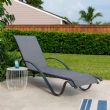 Fauteuil inclinable réglable en aluminium avec accoudoirs en forme de S - 11D14I