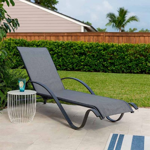 Fauteuil inclinable réglable en aluminium avec accoudoirs en forme de S - 11D14I