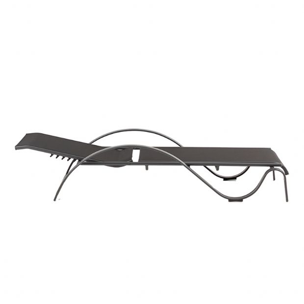 Fauteuil réglable en fer avec accoudoirs en forme de S - 11D14J
