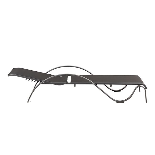 Fauteuil réglable en fer avec accoudoirs en forme de S - 11D14J