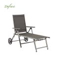 Fauteuil en aluminium Textilène avec roulettes et coussin - 11D14K