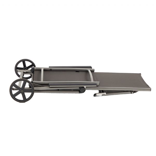 Fauteuil en aluminium Textilène avec roulettes et coussin - 11D14K