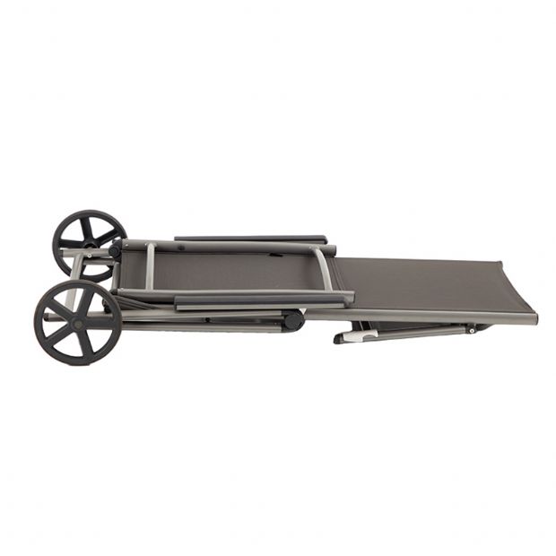 Fauteuil en aluminium Textilène avec roulettes et coussin - 11D14K