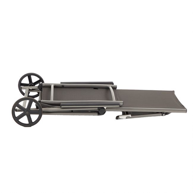 Fauteuil en aluminium Textilène avec roulettes et coussin - 11D14K