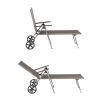 Fauteuil en aluminium Textilène avec roulettes et coussin - 11D14K