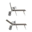Fauteuil en aluminium Textilène avec roulettes et coussin - 11D14K