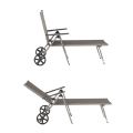 Fauteuil en aluminium Textilène avec roulettes et coussin - 11D14K