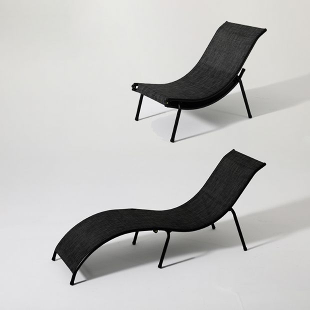Fauteuil pliant en fer en forme de S - 11D14M