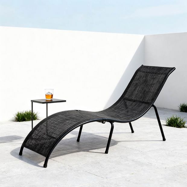 Fauteuil pliant en fer en forme de S - 11D14M
