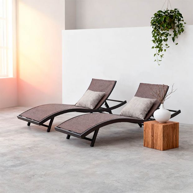 Fauteuil réglable en textilène de fer - 11D14N