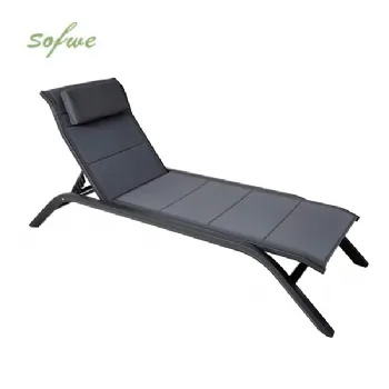 Chaise longue réglable d'extérieur avec...