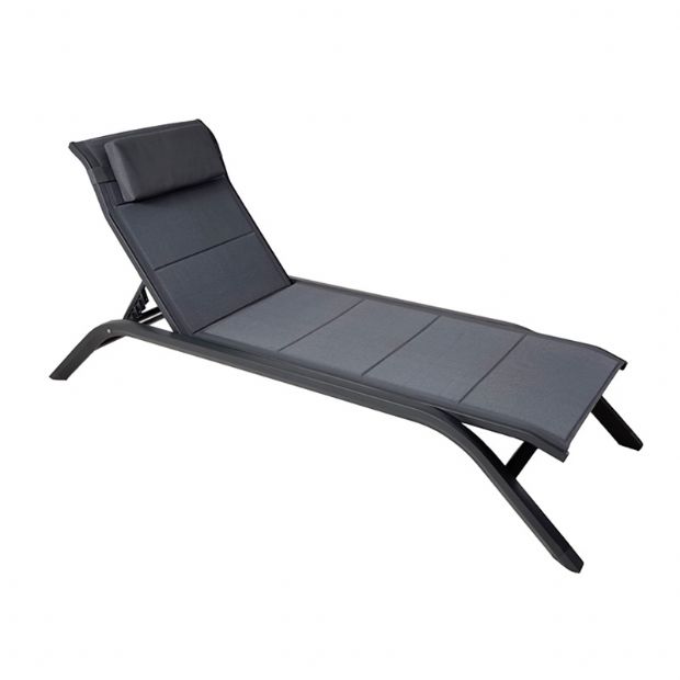 Chaise longue réglable d'extérieur avec structure en alliage d'aluminium et tissu en maille - 11D25A
