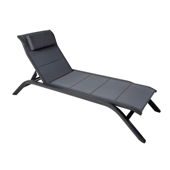 Chaise longue réglable d'extérieur avec structure en alliage d'aluminium et tissu en maille - 11D25A