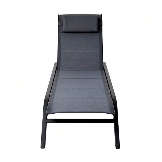 Chaise longue réglable d'extérieur avec structure en alliage d'aluminium et tissu en maille - 11D25A
