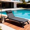 Chaise longue réglable d'extérieur avec structure en alliage d'aluminium et tissu en maille - 11D25A