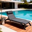 Chaise longue réglable d'extérieur avec structure en alliage d'aluminium et tissu en maille - 11D25A