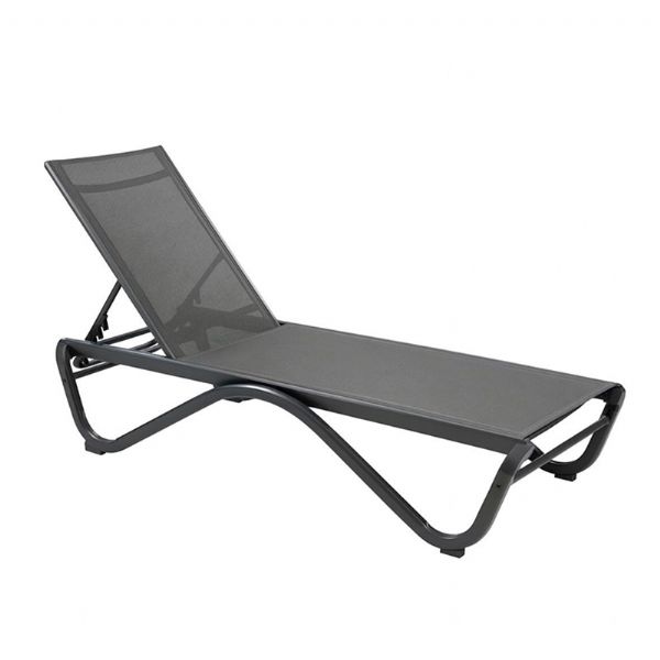 Chaise longue d'extérieur avec base en aluminium en forme de W - 11D25B