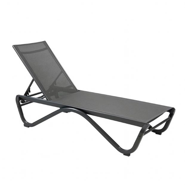 Chaise longue d'extérieur avec base en aluminium en forme de W - 11D25B