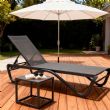 Chaise longue d'extérieur avec base en aluminium en forme de W - 11D25B