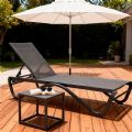 Chaise longue d'extérieur avec base en aluminium en forme de W - 11D25B