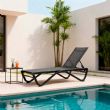 Chaise longue d'extérieur avec base en aluminium en forme de W - 11D25B