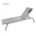 Chaise longue en aluminium avec assise en maille respirante - 11D25C