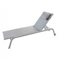 Chaise longue en aluminium avec assise en maille respirante - 11D25C