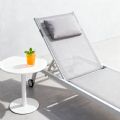 Chaise longue en aluminium avec assise en maille respirante - 11D25C